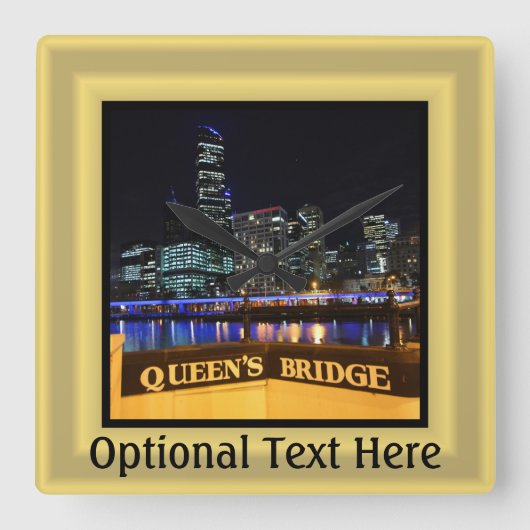 De Lichten van Melbourne Australië CBD over de Vierkante Klok (Voorkant)