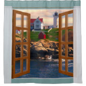 De Lichter van het Uitzicht van het venster bij Zo Douchegordijn (Voorkant)