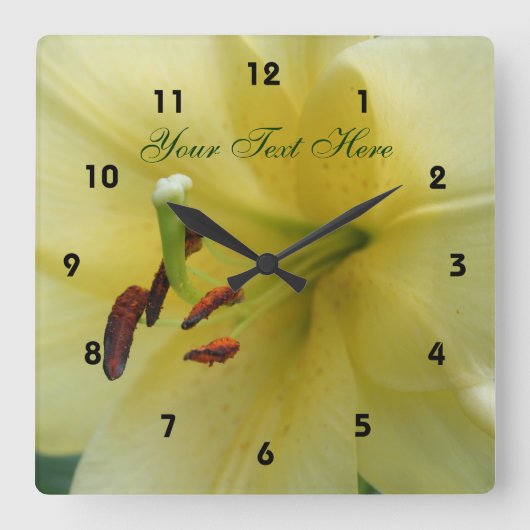 De lichtgeele Natuur van het Centrum van de Bloem Vierkante Klok (Voorkant)