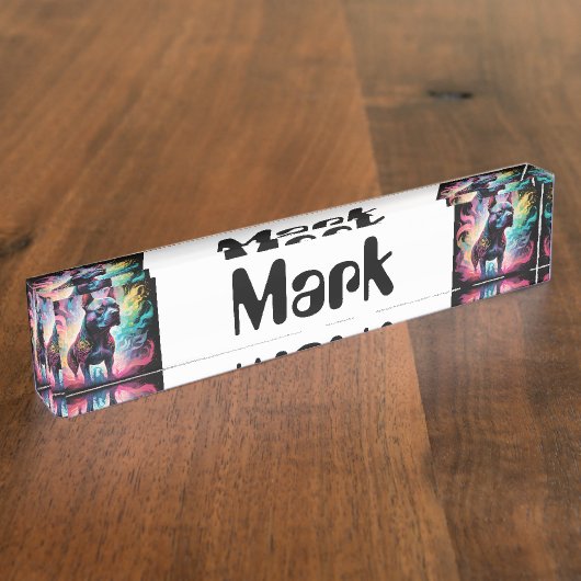 De lichtgevende Sentinel: een holografisch Staffor Naambordje (Zijkant)