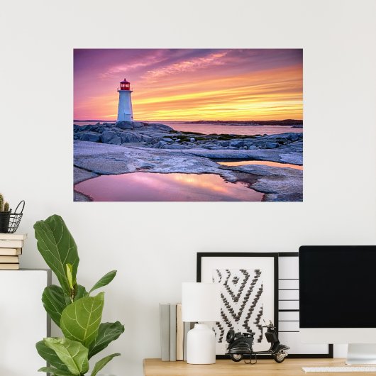 De lichthouder | Peggy's Cove Poster (Thuiskantoor)