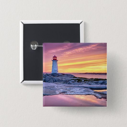 De lichthouder | Peggy's Cove Vierkante Button 5,1 Cm (Voorkant /achterkant)