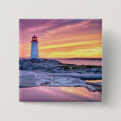De lichthouder | Peggy's Cove Vierkante Button 5,1 Cm (Voorkant)