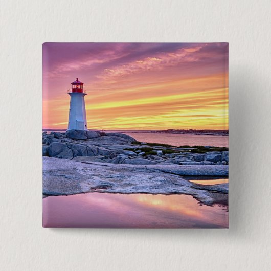 De lichthouder | Peggy's Cove Vierkante Button 5,1 Cm (Voorkant)