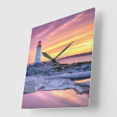 De lichthouder | Peggy's Cove Vierkante Klok (Hoek)