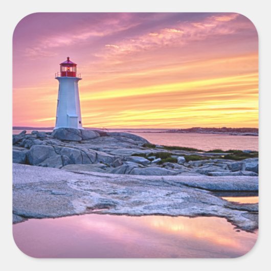 De lichthouder | Peggy's Cove Vierkante Sticker (Voorkant)