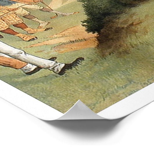 De lichtjes van Golf -  Golfafdruk Poster (Hoek)