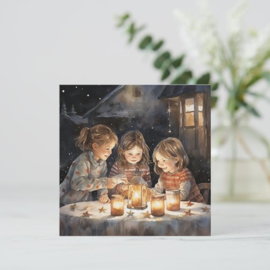 De Lichtjes van Kerstmis Verspreiden Feestdagenkaart (Staand voorkant)