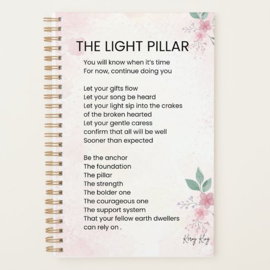 De Lichtpilaar - Ontwakende poëzie Planner (Voorkant)