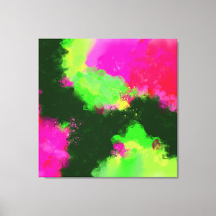 De lichtste kant - Groene Rode-Violet Abstracte Ku Canvas Afdruk