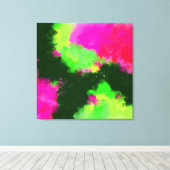 De lichtste kant - Groene Rode-Violet Abstracte Ku Canvas Afdruk (Insitu (Houten vloer))
