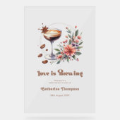 "De Liefde Broeit" Bruidsbad Welcome Acryl Bord (Voorkant)