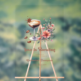 "De Liefde Broeit" Bruidsfeest Begrroeting Acryl Bord