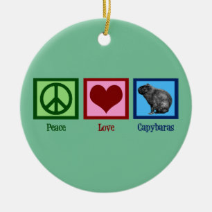 De Liefde Capybaras van de vrede Keramisch Ornament