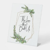 De liefde die ons heeft opgebouwd reclamebord met voetstuk (Voorkant)