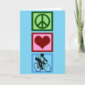 De Liefde die van de vrede Blauwe Fietser cirkelen Feestdagen Kaart (Voorkant)