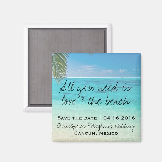 De liefde en de Beach Wedding sparen de Magneten v (Voorkant / Achterkant)