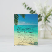 De liefde en de Bestemming van de Beach sparen de  Aankondigingskaart (Staand voorkant)