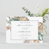 De liefde en de Tropische Foto van de Beach sparen Save The Date (Staand voorkant)