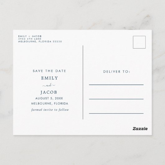 De liefde en het Beach Wedding sparen de Datum Briefkaart (Achterkant)