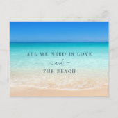 De liefde en het Beach Wedding sparen de Datum Briefkaart (Voorkant)