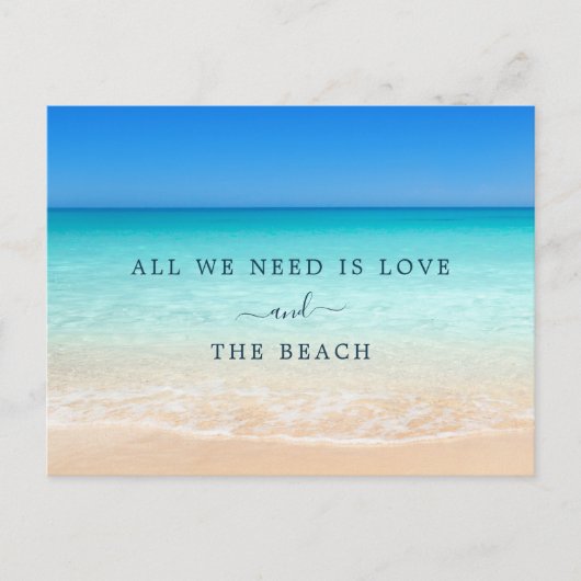 De liefde en het Beach Wedding sparen de Datum Briefkaart (Voorkant)