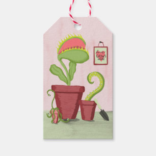 De liefde groeit hier: Kronkelige Kaart Planten Cadeaulabel