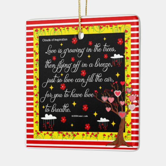 De liefde groeit in het ornament van de bomen (Links)