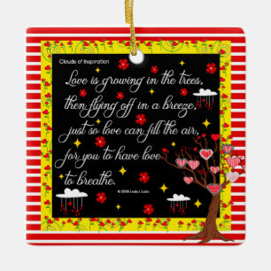 De liefde groeit in het ornament van de bomen