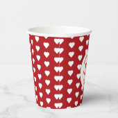 De liefde groeit met twee harten tweeling papieren bekers (Rechts)