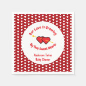 De liefde groeit met twee harten tweeling servet (Voorkant)