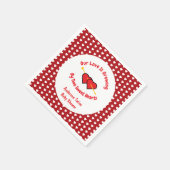 De liefde groeit met twee harten tweeling servet (Hoek)