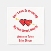 De liefde groeit met twee harten tweeling servet (Voorkant)