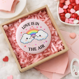 De Liefde in de Lucht Speld — Valentijnsdag  Ronde Button 5,7 Cm