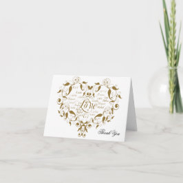 De liefde in om het even welke Taal in Goud dankt Bedankkaart