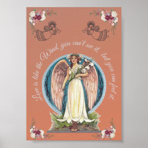 DE LIEFDE IS ALS DE WIND FLORALE INSPIRERENDE ENGE POSTER