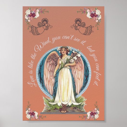 DE LIEFDE IS ALS DE WIND FLORALE INSPIRERENDE ENGE POSTER (Voorkant)