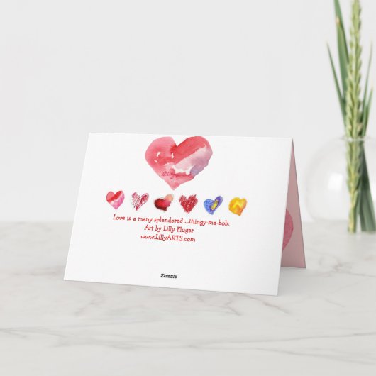 De liefde is… De Kaart van de Harten van Valentijn (Achterkant)