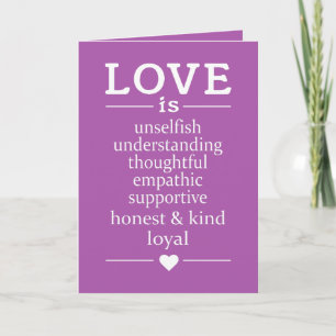 De liefde is… douanewenskaarten kaart