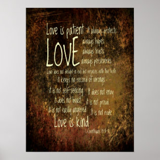 De liefde is geduldig mengsel unframed of framed poster