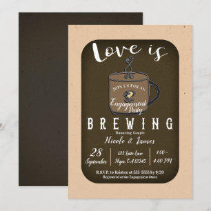 DE LIEFDE IS IN DE LUCHT Coffee Cafe Verloving Fee Kaart