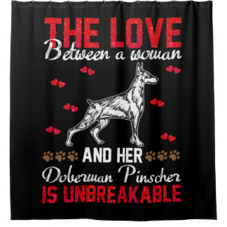 De liefde is onbreekbaar voor Doberman Pinscher Douchegordijn