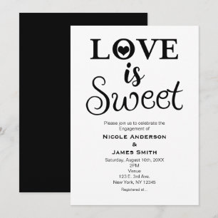 DE LIEFDE IS ZOET Vintage Modern Zwart & Wit Kaart