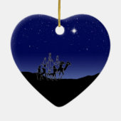 De liefde kwam naar beneden bij kerstversiering keramisch ornament (Achterkant)