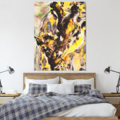 De liefde met een lange nek canvas afdruk (Insitu (Slaapkamer))