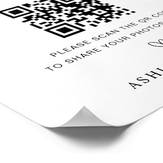 De liefde QR Code Wedding Poster (Hoek)