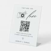 De liefde QR Code Wedding Reclamebord Met Voetstuk (Voorkant)