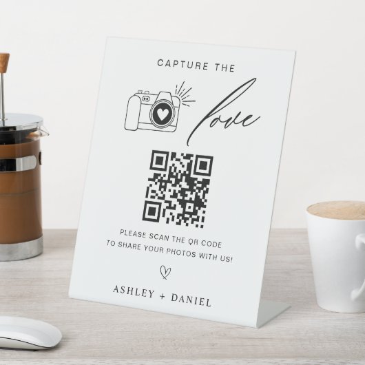 De liefde QR Code Wedding Reclamebord Met Voetstuk (Insitu)