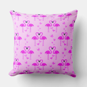 De Liefde Roze Flamingo's met Harten Kussen