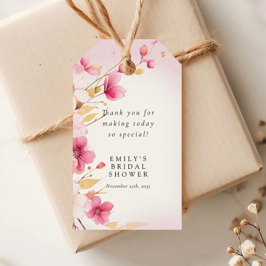 De liefde staat in bloei Bruidsfeest Cadeaulabel